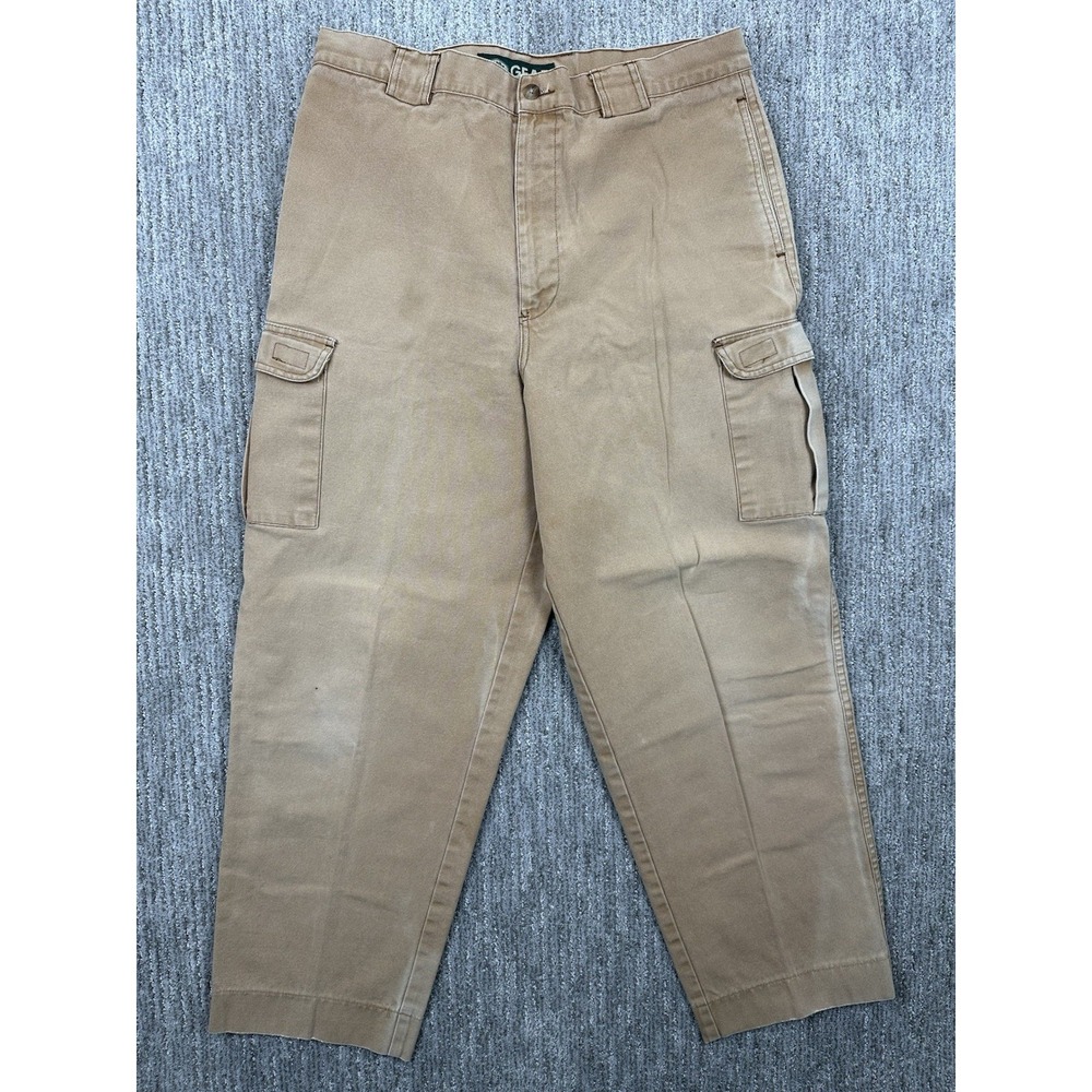 Vintage Land Rover Gear Cargo Pants Racing Beige Canvas Faded Mens 34x29 USA